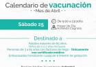 Vacunación: sábado 25 de abril