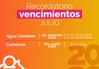 CALENDARIO IMPOSITIVO: RECORDATORIO DE VENCIMIENTOS DEL MES DE JULIO