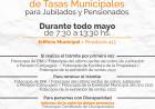 LA EXIMICIÓN DE TASAS MUNICIPALES 2022 COMENZARÁ EN EL MES DE MAYO