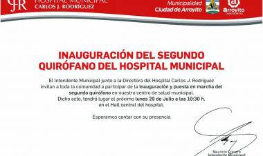 Se inaugurará el segundo Quirófano del Hospital Municipal