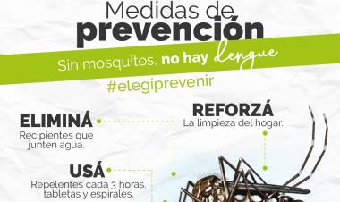 Se confirmo el primer caso autóctono de dengue en Arroyito | Medidas de prevención  