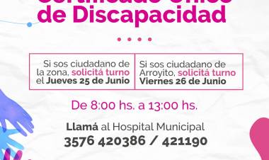 TURNOS PARA CERTIFICADO ÚNICO DE DISCAPACIDAD