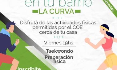 DEPORTE EN TU BARRIO: COMIENZAN LAS INSCRIPCIONES PARA ACTIVIDADES DEPORTIVAS EN LA CURVA Y EL FUERTECITO
