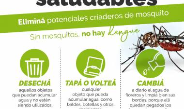ELIMINÁ POTENCIALES CRIADEROS DE MOSQUITOS Y PREVENÍ EL DENGUE