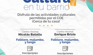 MÁS ACTIVIDADES CULTURALES EN LOS CENTROS VECINALES