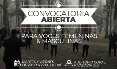 CORO DE CÁMARA MUNICIPAL: ABRE LA CONVOCATORIA PARA VOCES FEMENINAS Y MASCULINAS