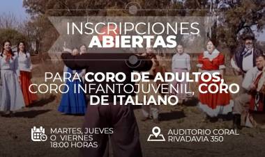 INSCRIPCIONES ABIERTAS DEL CORO MUNICIPAL
