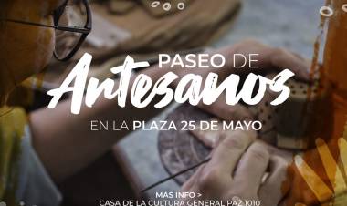 FERIA DE ARTESANOS, TODOS LOS DOMINGOS EN LA PLAZA 25 DE MAYO
