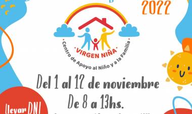PRE INSCRIPCIONES ABIERTAS PARA EL CICLO LECTIVO 2022 DEL CENTRO DE APOYO AL NIÑO Y A LA FAMILIA VIRGEN NIÑA