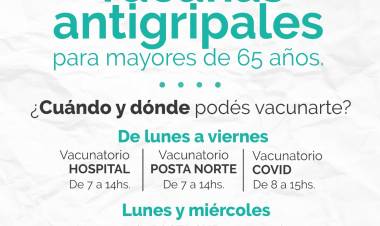 VACUNAS ANTIGRIPALES PARA MAYORES DE 65 AÑOS DISPONIBLES
