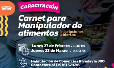 SÚMATE A LA CAPACITACIÓN “CARNET PARA MANIPULADOR DE ALIMENTOS”
