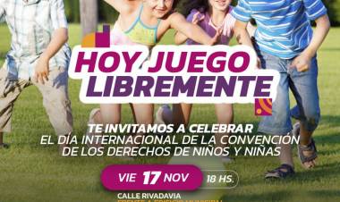 CELEBREMOS JUNTOS EL DÍA INTERNACIONAL DE LOS DERECHOS DE LA NIÑEZ, «HOY JUEGO LIBREMENTE»