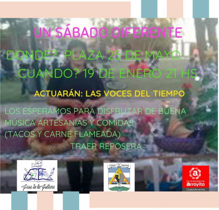 Artesanos y algo más en la Plaza 25 de Mayo