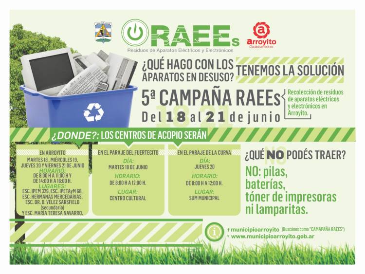 DEL 18 AL 21 DE JUNIO, SE VIENE LA 5° CAMPAÑA RAEEs 