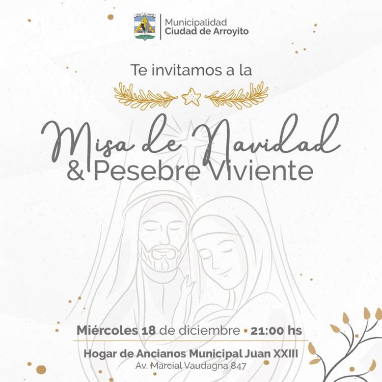 Misa de Navidad y pesebre Viviente en el Hogar Ancianos Municipal