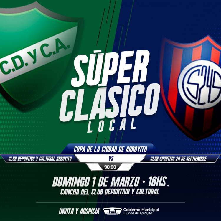 Se viene la Copa de la Ciudad de Arroyito entre el Cultural y el 24 