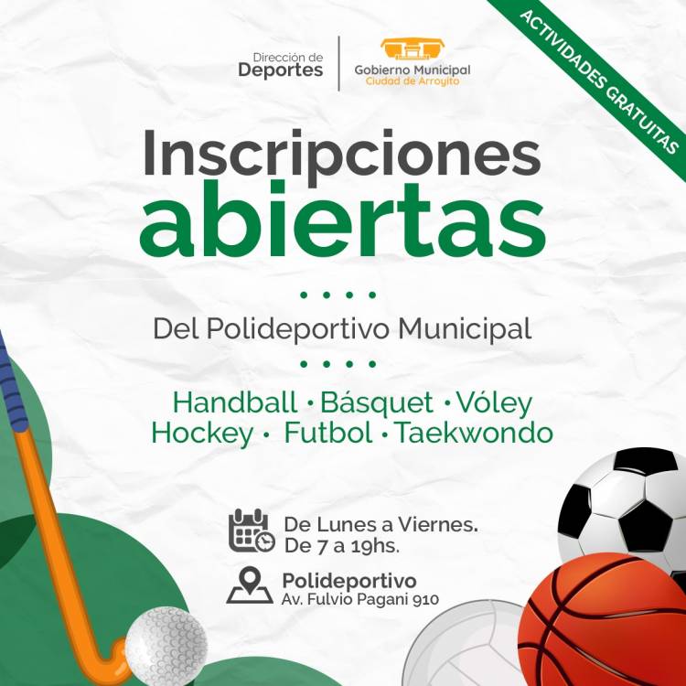 Están abiertas las inscripciones en el Polideportivo Municipal