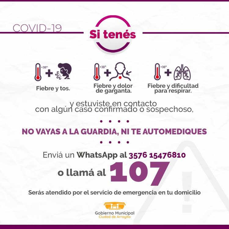 107 en funcionamiento para síntomas de Covid-19
