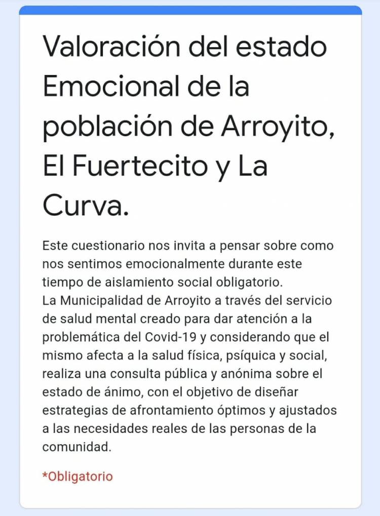 Registro de Valoración del estado emocional de la población