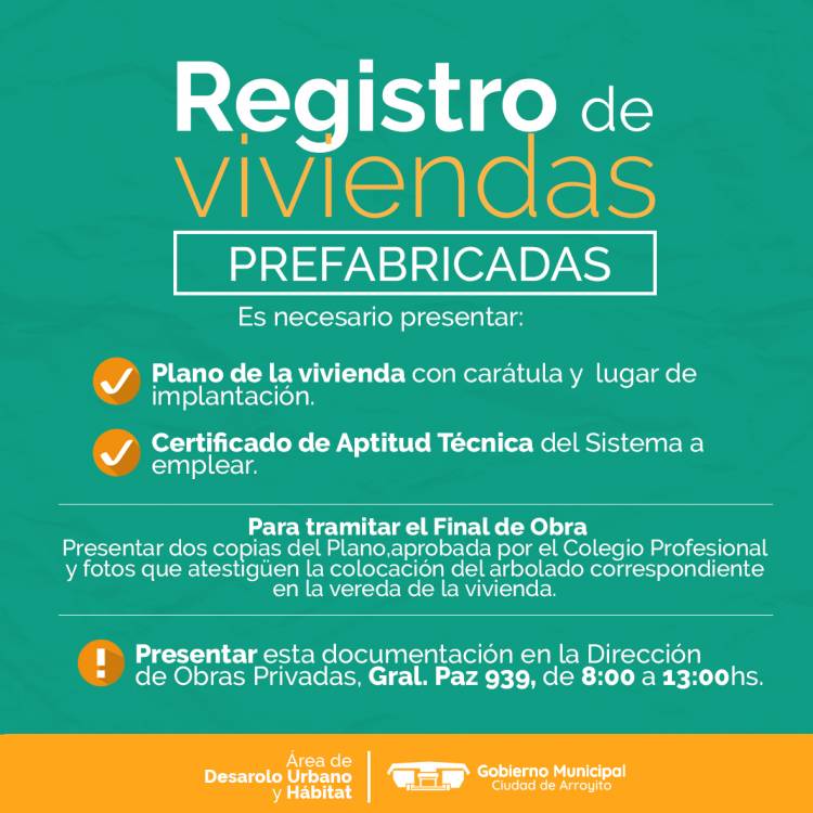 PROCESO NECESARIO PARA EL REGISTRO DE VIVIENDAS PREFABRICADAS