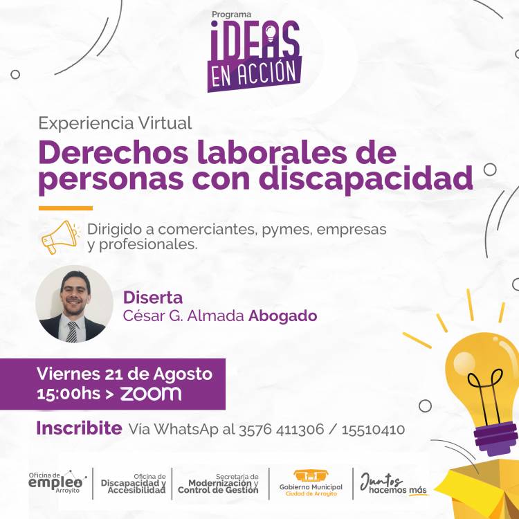 NUEVA EXPERIENCIA VIRTUAL: “DERECHOS LABORALES PARA PERSONAS CON DISCAPACIDAD”