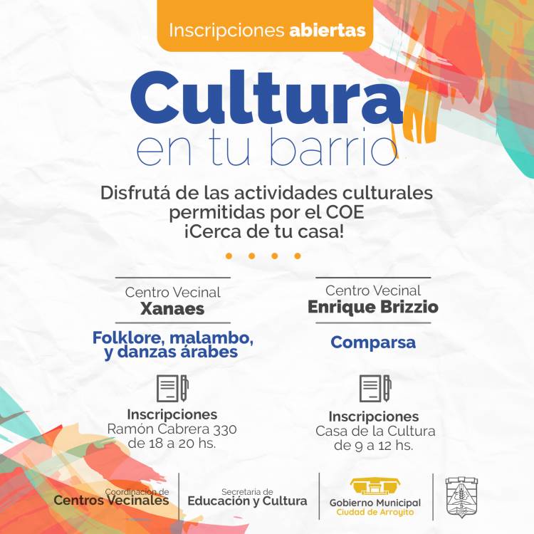 NUEVA INICIATIVA DEL GOBIERNO MUNICIPAL: CULTURA EN TU BARRIO
