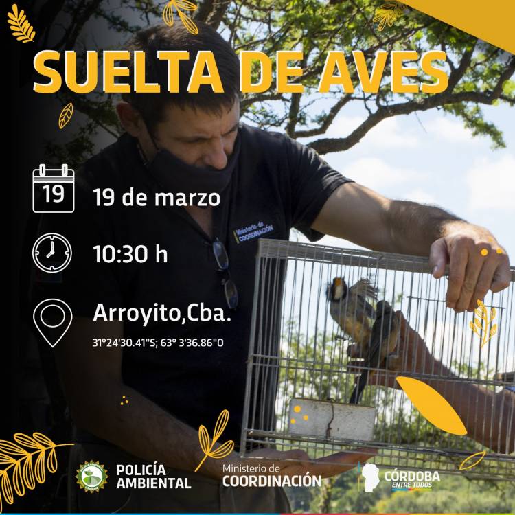 SUELTA DE AVES EN EL BALNEARIO MUNICIPAL DE ARROYITO