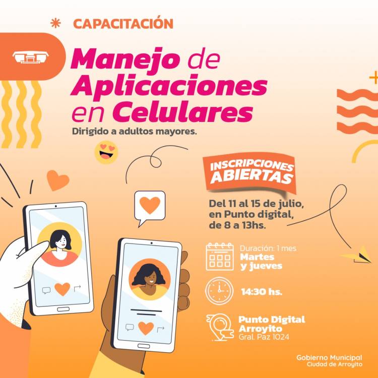 EL MUNICIPIO BRINDARÁ UNA CAPACITACIÓN PARA AYUDAR A ADULTOS MAYORES A USAR APLICACIONES EN CELULARES
