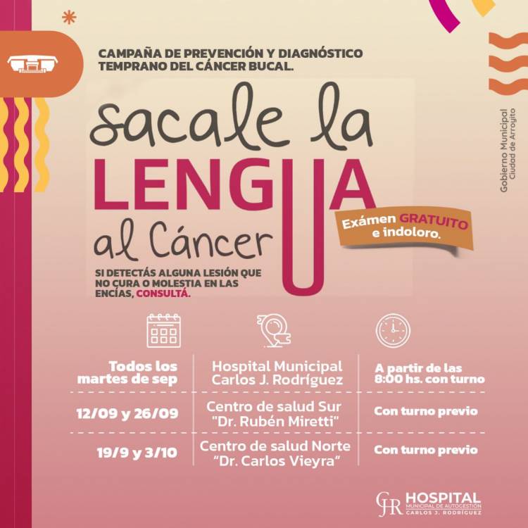 EL HOSPITAL MUNICIPAL LANZA LA CAMPAÑA DE DETECCIÓN PRECOZ DEL CÁNCER BUCAL “SÁCALE LA LENGUA AL CÁNCER”