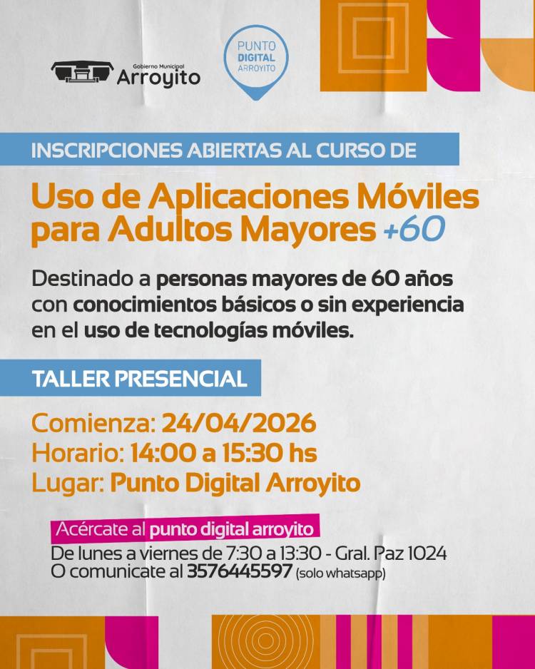 CURSO DE INCLUSIÓN DIGITAL PARA ADULTOS MAYORES (+60)